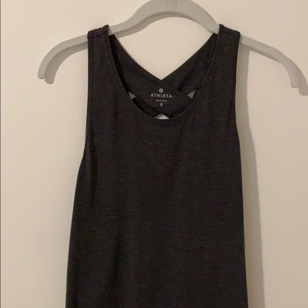 Athleta Dark Gray Tank- Crisscross Back
